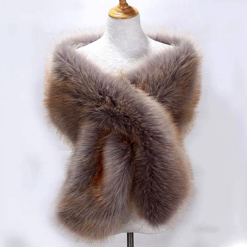 Davina - Women's Faux Fur Draped Wrap Shawl 5