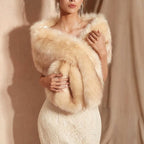 Davina - Women's Faux Fur Draped Wrap Shawl 9