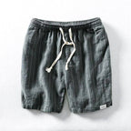 Denis - Men's Striped Linen Relaxed Fit Shorts