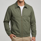Dominic - Men's Collared Zip Jacket with Ribbed Cuffs