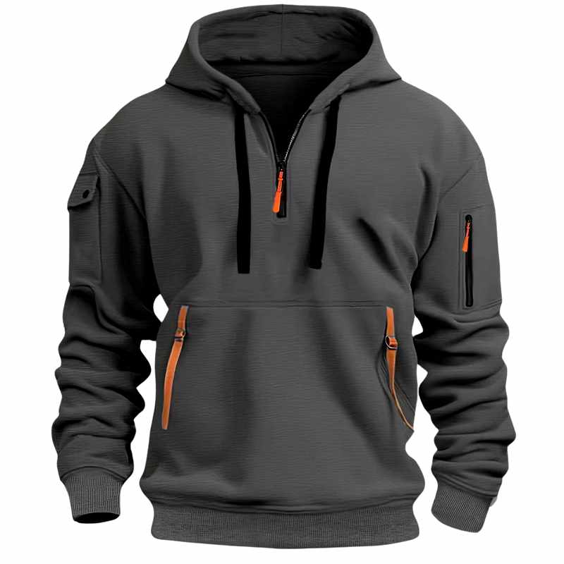 Dominic - Men's Half Zip Zip Front Hoodie Sweatshirt