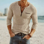 Dwayne - Men's Ribbed Henley Long Sleeve Shirt 3
