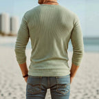 Dwayne - Men's Ribbed Henley Long Sleeve Shirt 7