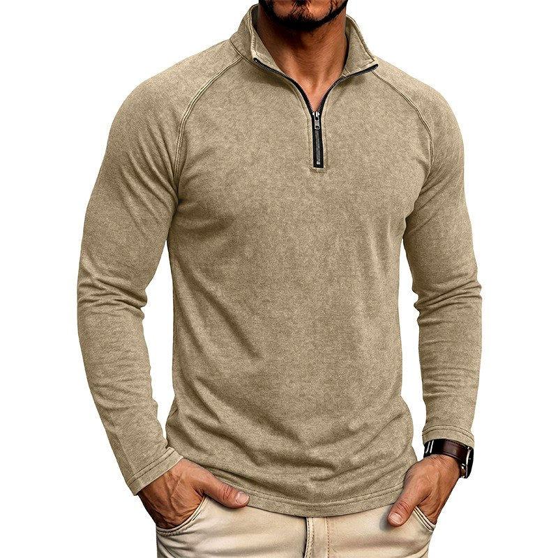 Dylan - Men's Quarter-Zip Stand Collar Long Sleeve Shirt 1