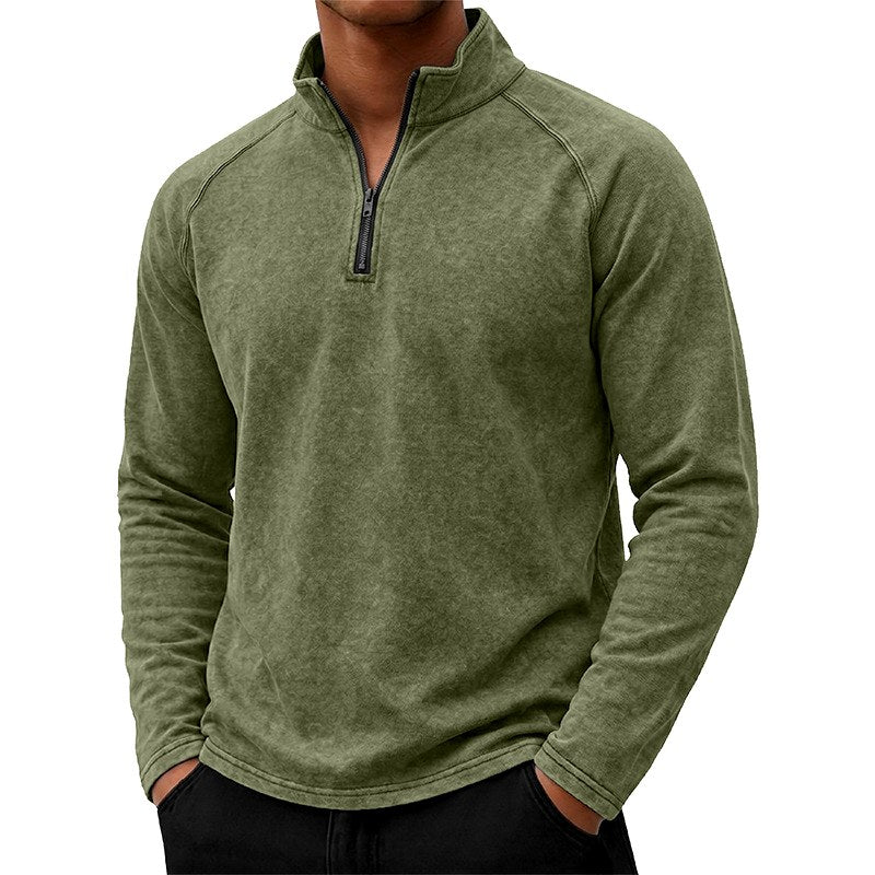Dylan - Men's Quarter-Zip Stand Collar Long Sleeve Shirt 4