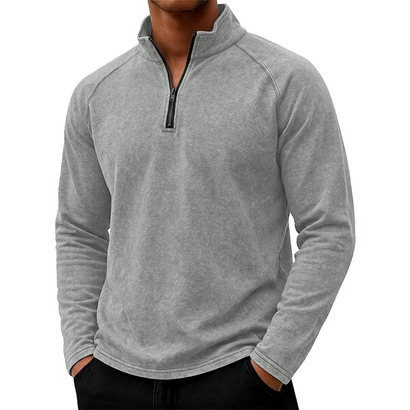Dylan - Men's Quarter-Zip Stand Collar Long Sleeve Shirt 8