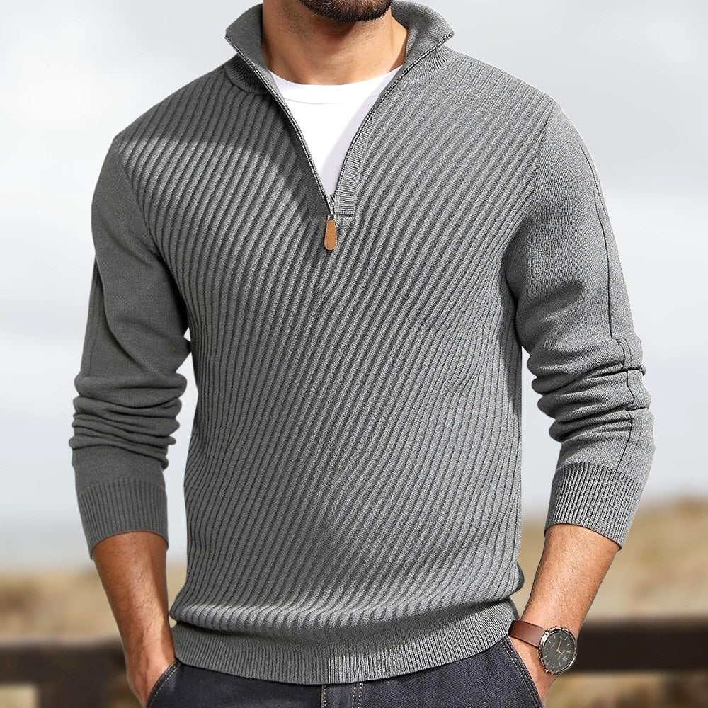 Eddy - Men's High Neck Quarter-Zip Pullover 2