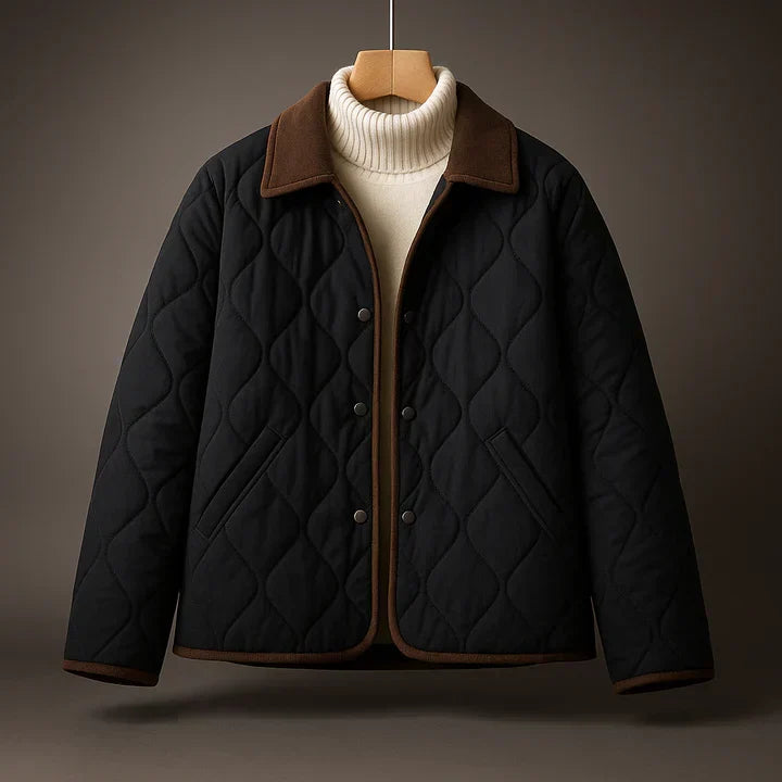Edith - Women's Quilted Jacket with Contrast Lapel