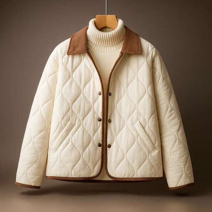 Edith - Women's Quilted Jacket with Contrast Lapel