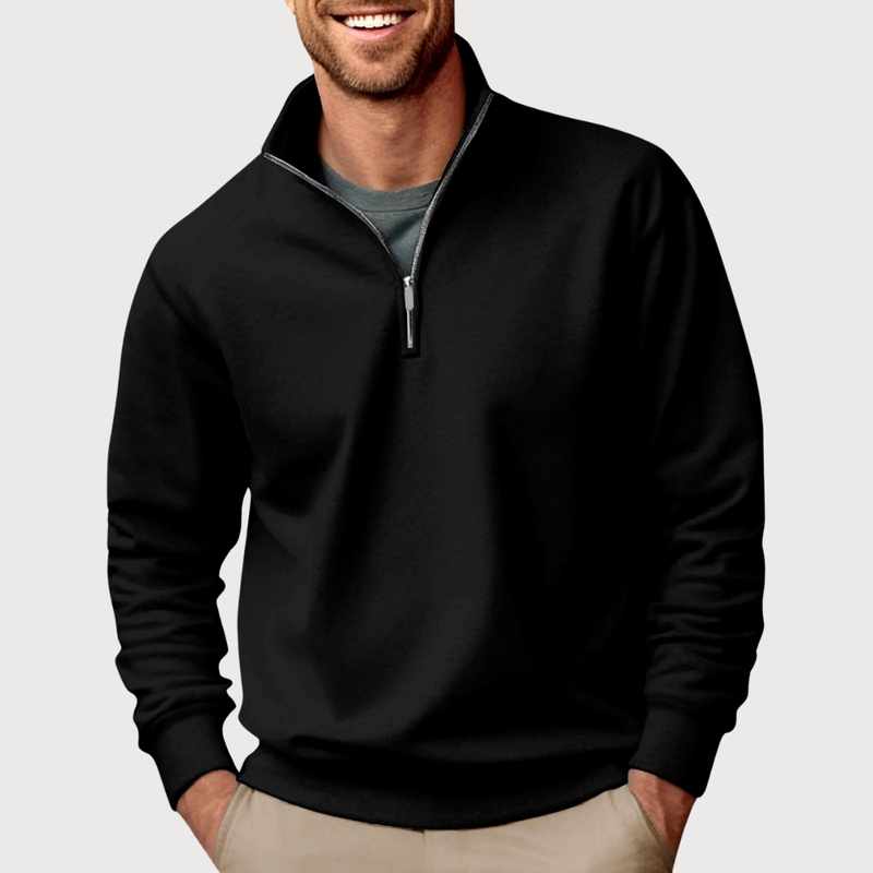Eduardo - Men's Quarter-Zip Stand Collar Long Sleeve Sweatshirt 2