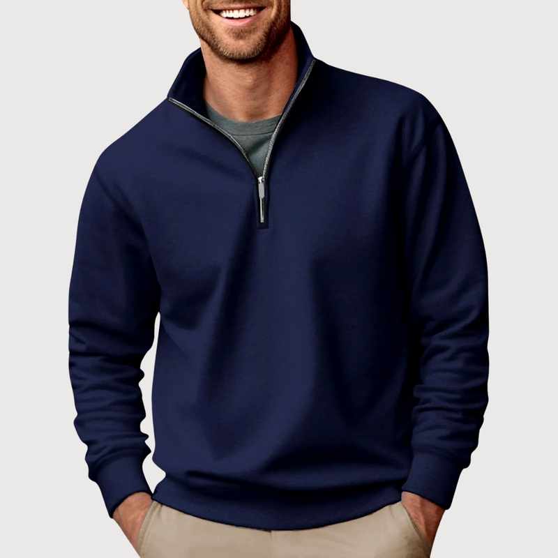 Eduardo - Men's Quarter-Zip Stand Collar Long Sleeve Sweatshirt 4