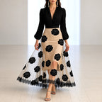 Elke - Women's Floral Mesh Overlay Party Dress 1