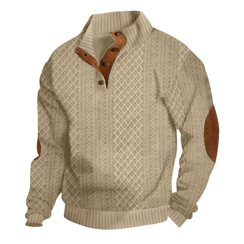 Emmet - Men's Cable-Knit Quarter-Button Fall Sweater 2