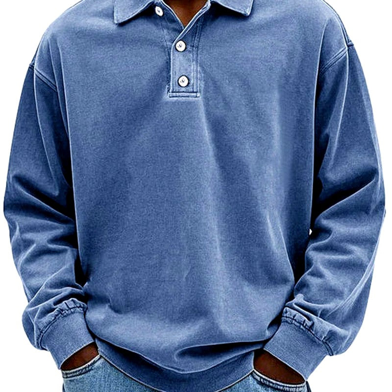 Emmet - Men's Polo Collar Relaxed Fit Sweatshirt