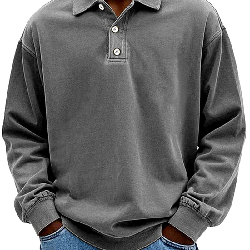 Emmet - Men's Polo Collar Relaxed Fit Sweatshirt