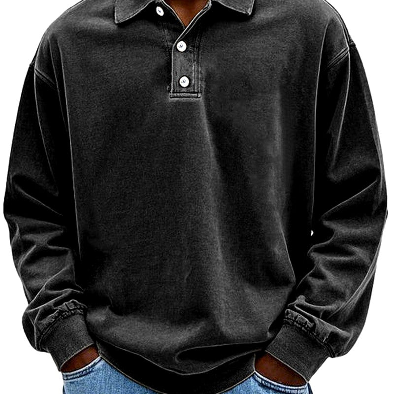 Emmet - Men's Polo Collar Relaxed Fit Sweatshirt