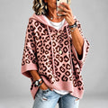 Enid - Women's Leopard Print Dolman Sleeve Hooded Knit Sweater 1
