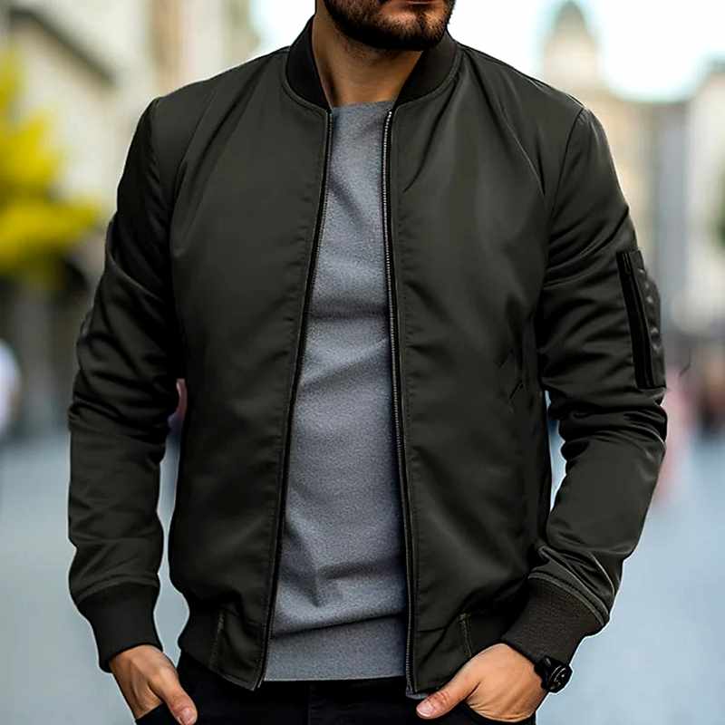 Ethan - Men's Ribbed Zip-Front Lightweight Jacket 2