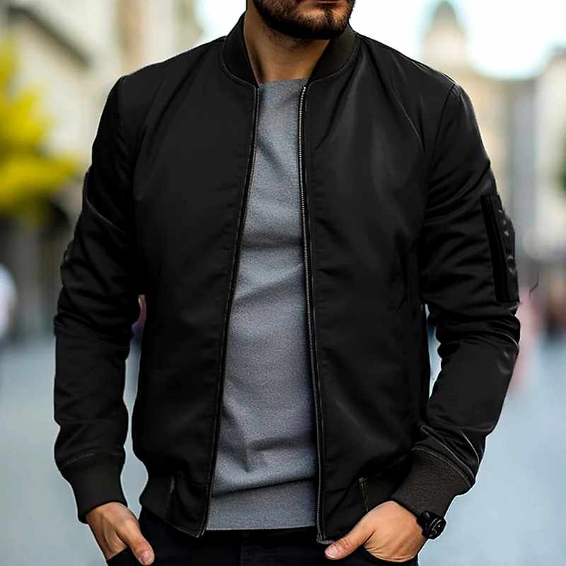 Ethan - Men's Ribbed Zip-Front Lightweight Jacket 3