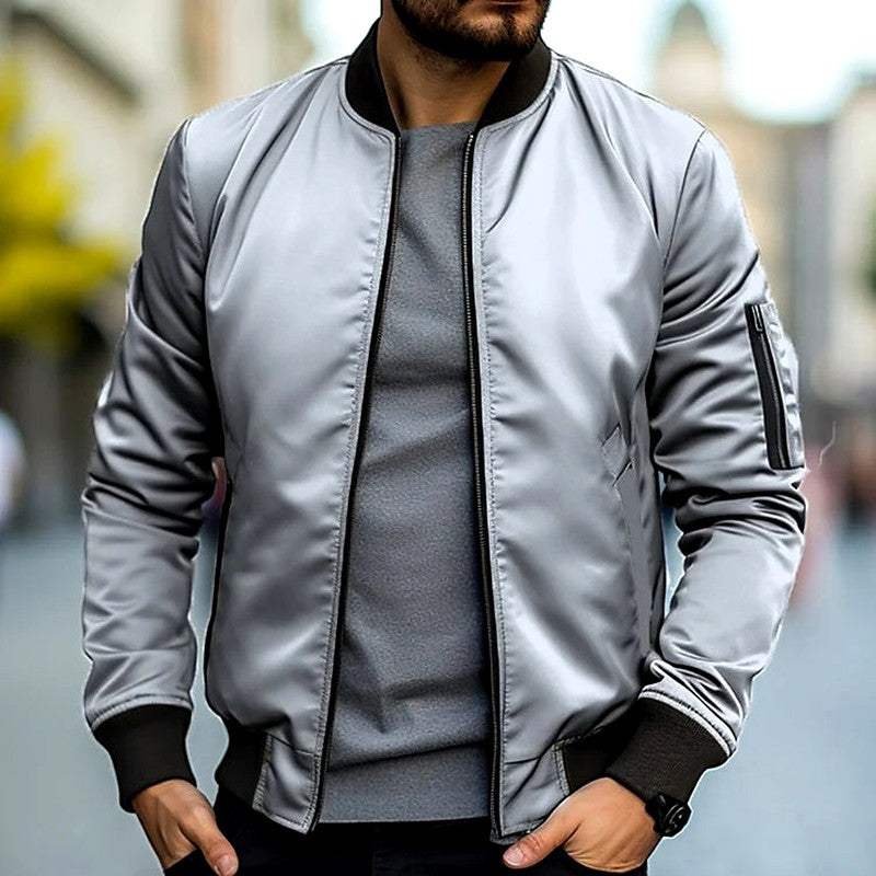 Ethan - Men's Ribbed Zip-Front Lightweight Jacket 5