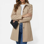Evelyn - Women's Notch-Collar A-Line Coat
