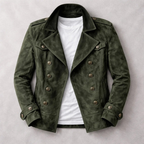 Ezra - Men's Double-Breasted Suede Harrington Jacket