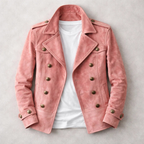 Ezra - Men's Double-Breasted Suede Harrington Jacket