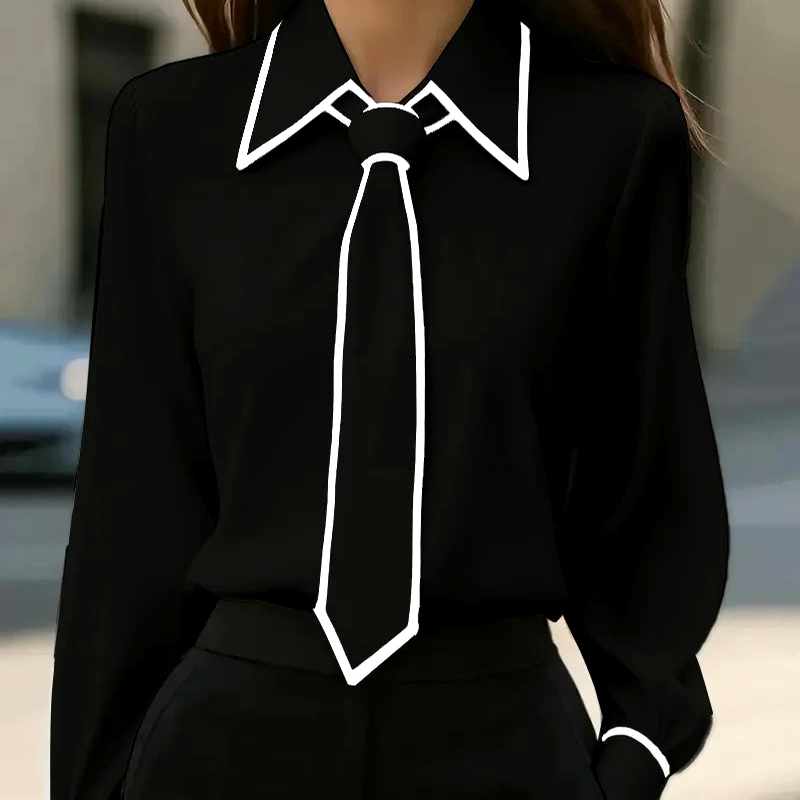 Falicia - Women's Cotton Pointed Collar Neck Tie Blouse 3