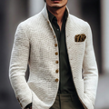 Finnian - Men's Textured Single-Breasted Cardigan