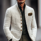 Finnian - Men's Textured Single-Breasted Cardigan