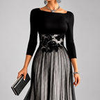 Hadley - Women's Floral Lace Pleated Formal Evening Dress 2
