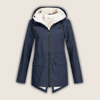 Hailey- Women's Sherpa-Lined Windproof Rain Jacket Parka with Adjustable Hood