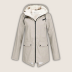 Hailey- Women's Sherpa-Lined Windproof Rain Jacket Parka with Adjustable Hood