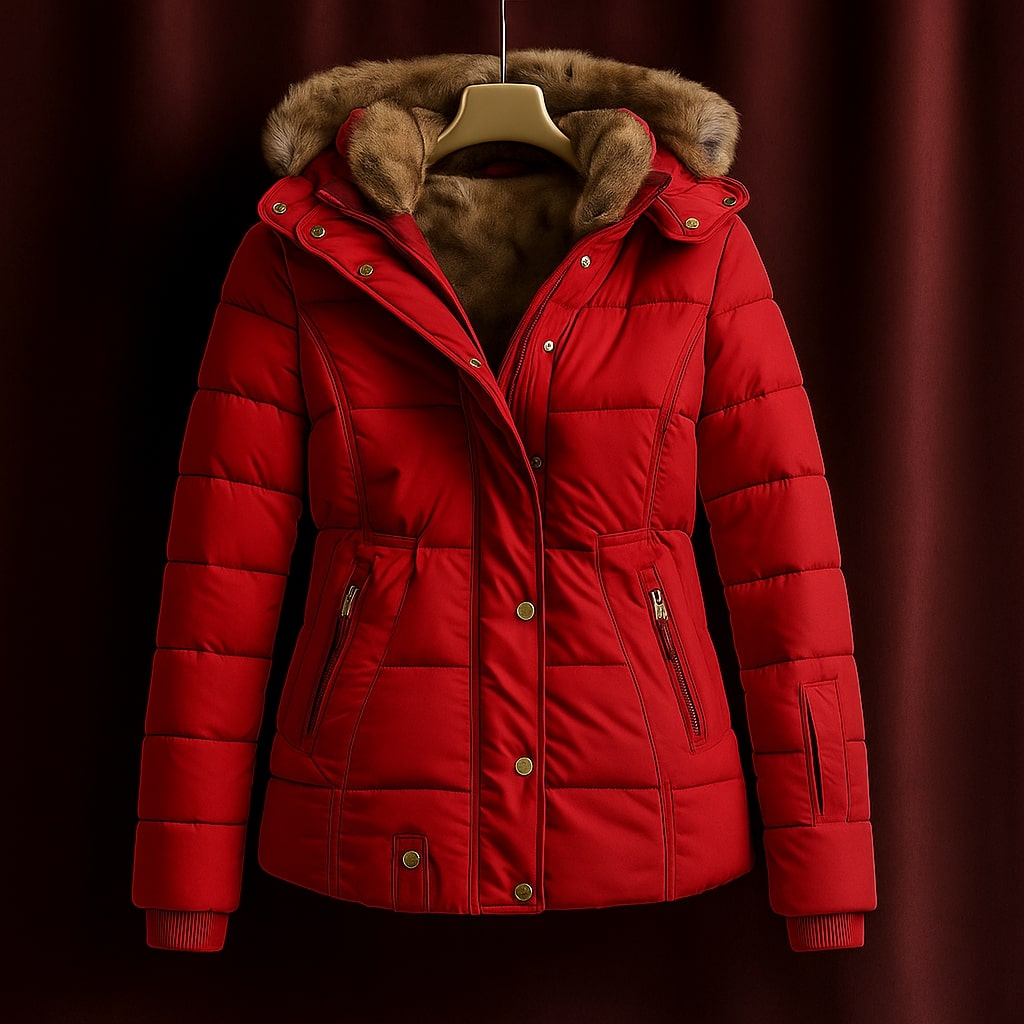 Hannah - Women's Puffer Jacket with Detachable Faux-Fur Hood