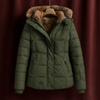 Hannah - Women's Puffer Jacket with Detachable Faux-Fur Hood