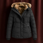 Hannah - Women's Puffer Jacket with Detachable Faux-Fur Hood