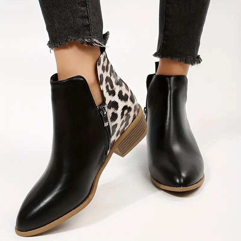 Harlow - Women's Leopard Print Ankle Boots
