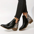 Harlow - Women's Leopard Print Ankle Boots