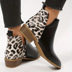 Harlow - Women's Leopard Print Ankle Boots