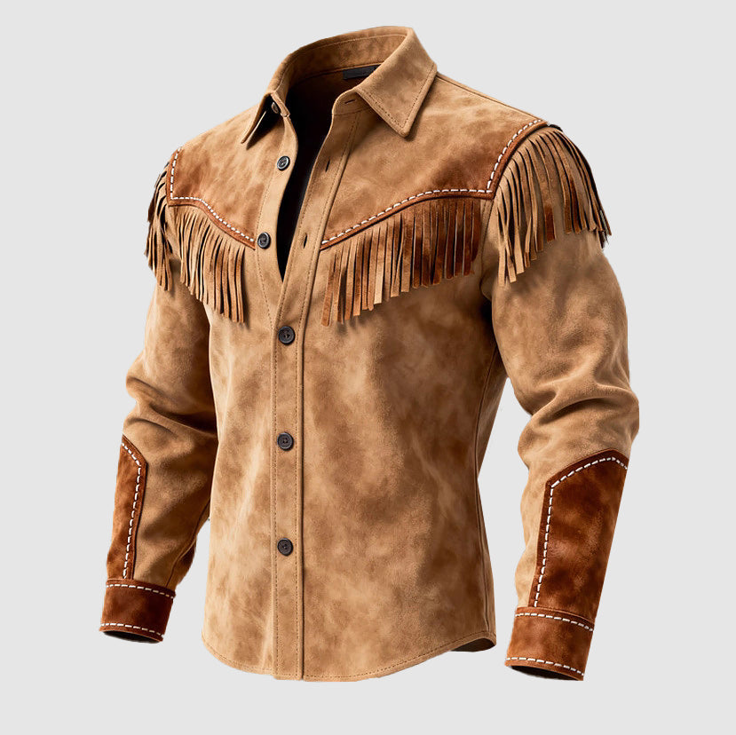 Harold - Men's Cowboy Overshirt with Western Yoke Topstitching