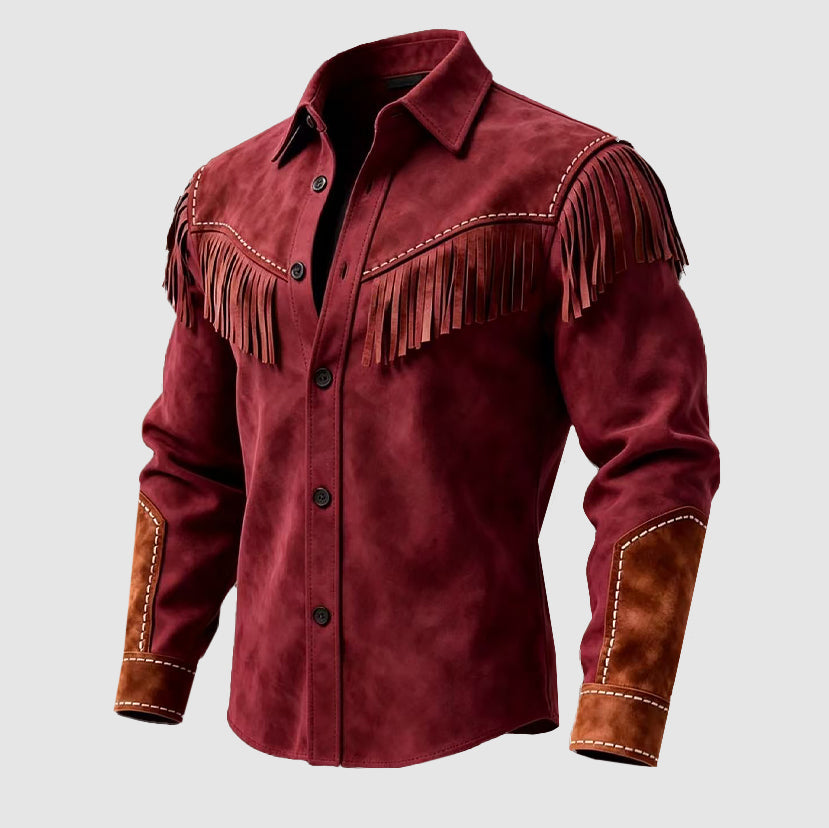 Harold - Men's Cowboy Overshirt with Western Yoke Topstitching