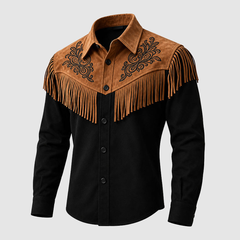 Harold - Men's Cowboy Overshirt with Western Yoke Topstitching