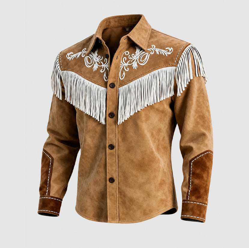 Harold - Men's Cowboy Overshirt with Western Yoke Topstitching