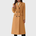 Harper - Women's Double-Breasted A-Line Midi Coat