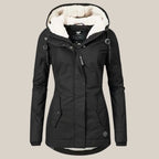 Harper - Women's Zip-Front Puffer Jacket with Sherpa-Lined Hood