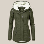 Harper - Women's Zip-Front Puffer Jacket with Sherpa-Lined Hood