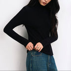 Heather – Women's Slim Fit Turtleneck Long Sleeve Top 1