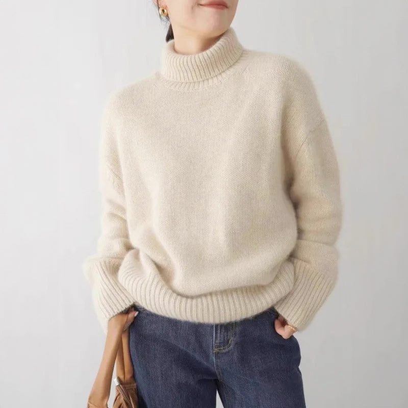 Heidi - Women's Turtleneck Knit Sweater