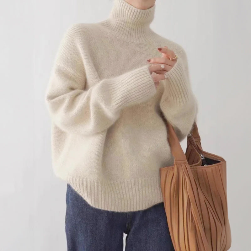 Heidi - Women's Turtleneck Knit Sweater