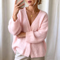 Hester - Women's Fuzzy V-Neck Oversized Knit Cardigan 2
